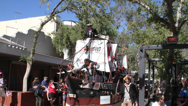 The Henley on Todd pirates come swashbuckling through the Todd mall as part of the 2025 Bangtail muster. Picture: Gera Kazakov