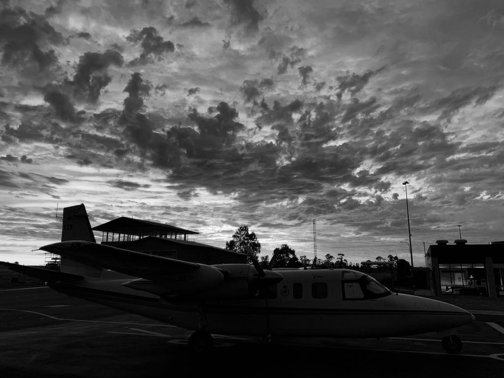 The Rockwell 696 Jetprop that crashed in Queensland. Picture: AGAIR