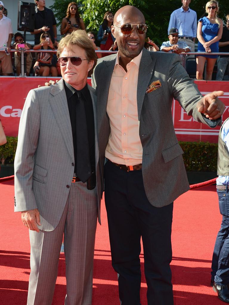 Bruce Jenner and NBA player Lamar Odom arrive at the 2012 ESPY Awards on July 11, 2012 in Los Angeles. Picture: Getty