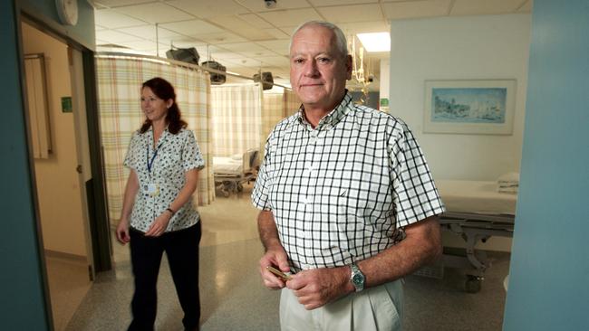 Greg Poche at a new melanoma unit he funded at the Mater Hospital, Crows Nest in 2005.