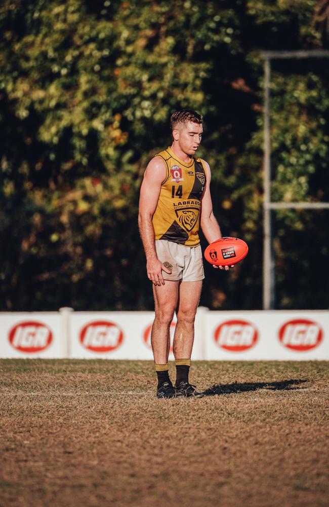 Labrador senior QAFL player Charlie Offermans. Picture: Brooke Sleep Media.