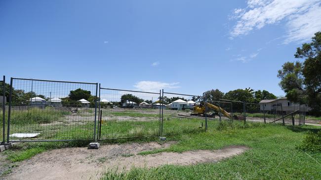 Empty blocks beside Allenstown Square from Grant Street in 2020.