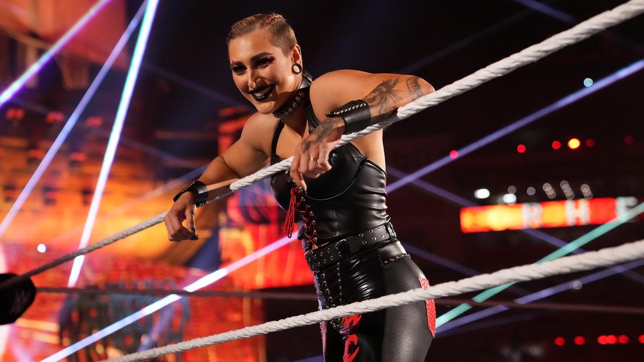 Rhea Ripley is one of WWE’s top rising stars, and just got a rating in the new video game to prove it. Picture: WWE