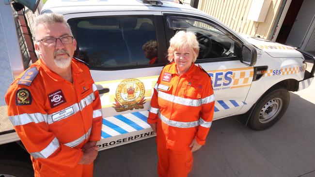 SES local controller Mark Connors and Proserpine group leader Sue Connors.