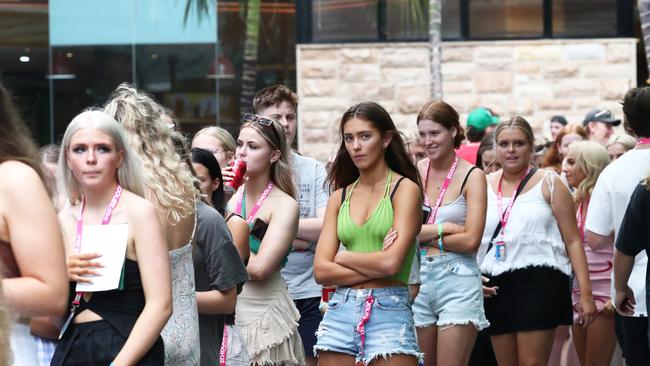 Schoolies at Surfers Paradise on The Gold Coast. Photograph: Jason O'Brien / Sunday Mail
