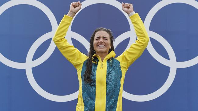 Fox shows her emotion at winning gold in Paris. Picture:: Michael Klein