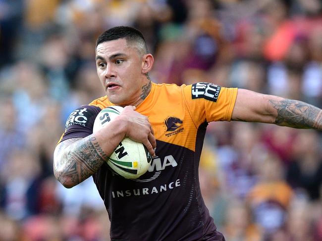 Daniel Vidot playing for the Broncos in 2014. Picture: Bradley Kanaris/Getty Images.