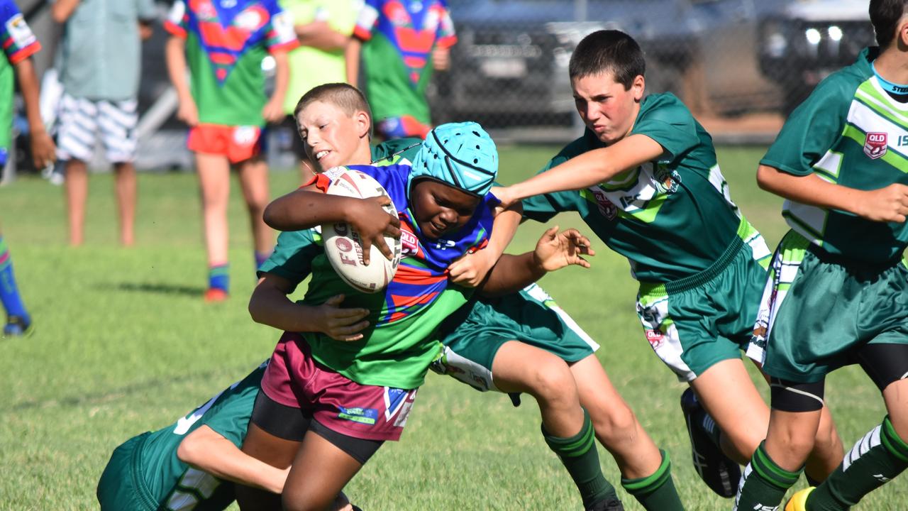 Benderoo/Roma Saints v Lowood Stags U14. Adrian Vowles Cup 2020.