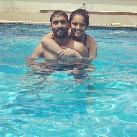 Indian cricketer Dinesh Karthik with his wife Dipika Pallikal. Picture: Instagram