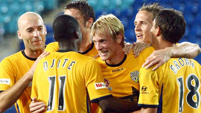 A League soccer match between Gold Coast United and Wellington Phoenix.