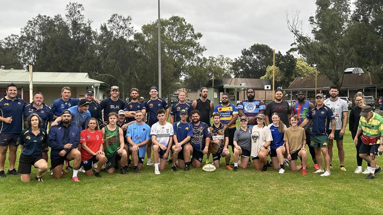 Players involved in the Australian deaf rugby trials in Dapto. Picture: Facebook.