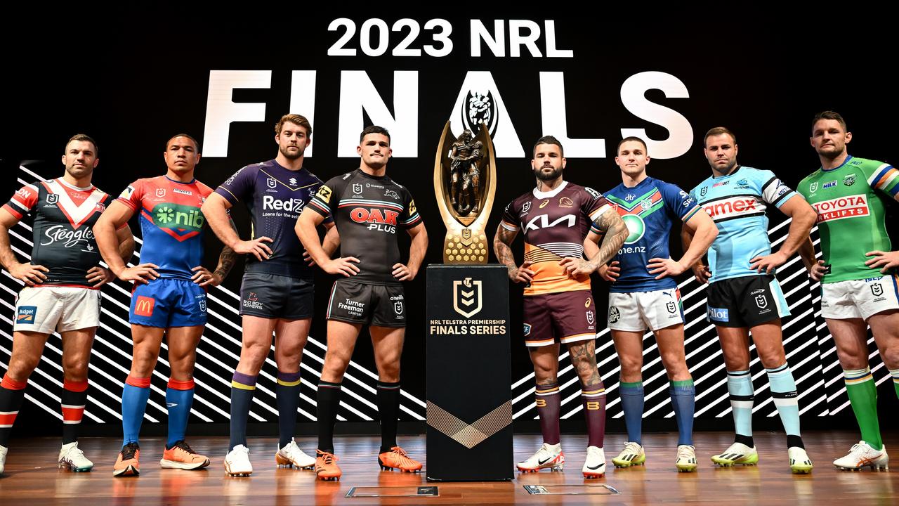 The NRL finals captains are ready to roll. Picture: NRL Photo