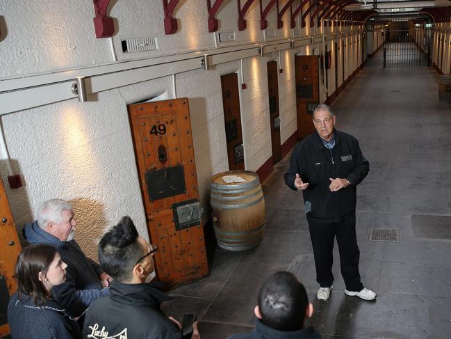 Mr Ruddock leads a tour. Picture: George Salpigtidis