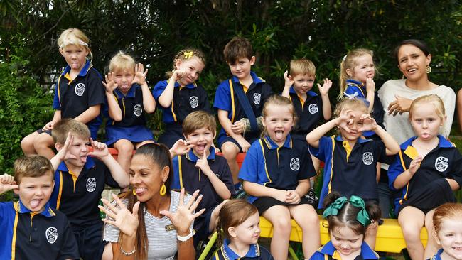 MY FIRST YEAR: Funny faces. Gympie South State School Preps. Picture: Patrick Woods.