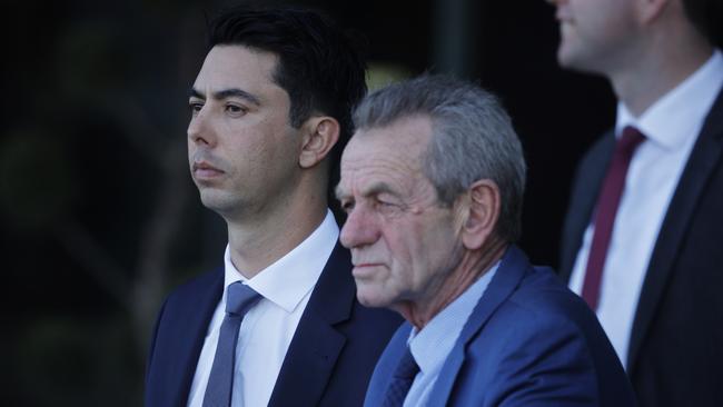 Gerald Ryan (right) and Sterling Alexiou unleash well-bred debutant Nasturtium at Hawkesbury on Thursday. Picture: Getty Images