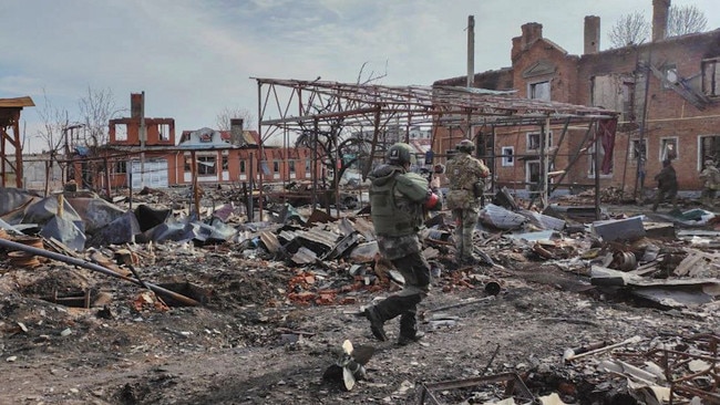 Russia released video of recaptured villages in Kursk devastated by fighting. Picture: Russian Defence Ministry/EPA/The Times