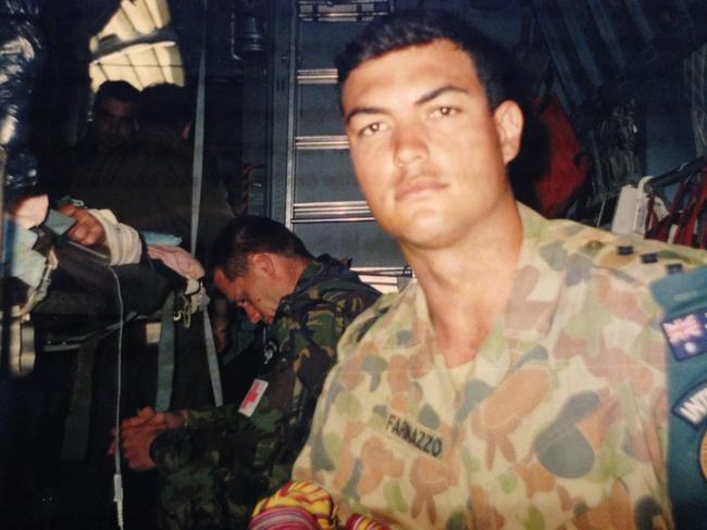 Ben Farinazzo says he “knew something was not right” when he left the Australian Defence Force (ADF) in 2001. Picture: Supplied