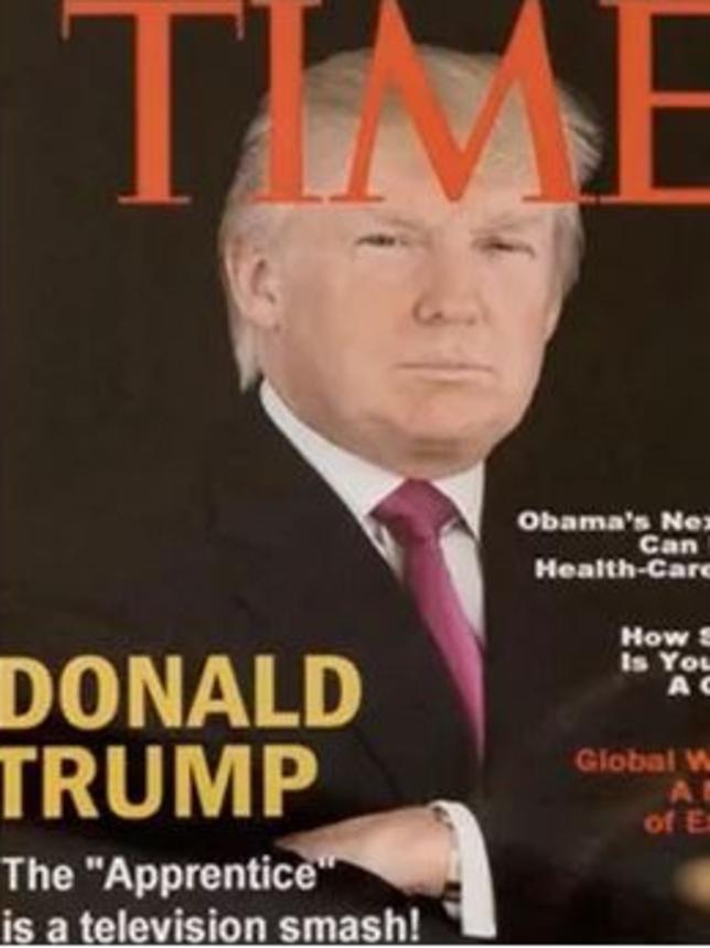 The fake Time magazine cover that Donald Trump hung at his golf courses. Picture: Supplied