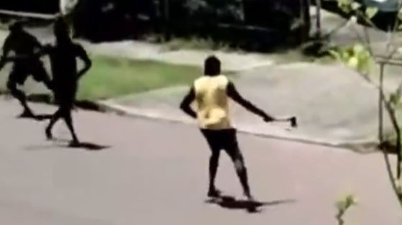 The axe fight erupted on a suburban Darwin street. Source: The Australian