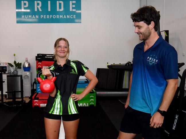 Pride Human Performance Relocates to Fairfield Central. Zoe Brakels with exercise physiologist Mani Gregson. Picture: Evan Morgan