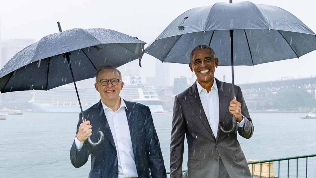 "Honoured to welcome President @barackobama to Sydney," Mr Albanese said on social media.