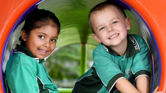 Zillmere State School: Suhana and Leon. PHOTO: John Gass