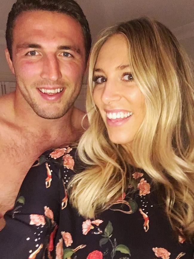 New parents Sam and Phoebe Burgess celebrate ... “First mummy daddy date night for my birthday” Picture: @mrsphoebeburgess/Instagram