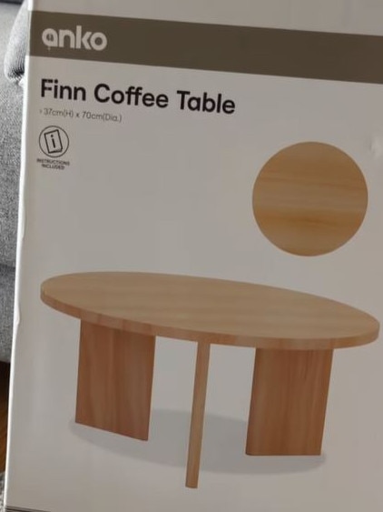 She used the legs off this Kmart Finn coffee table. Picture: Instagram/samantha_milne_designs