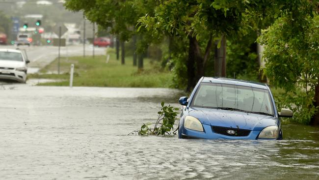 Flash flooding in the Townsville suburb of Hyde Park. Picture: Evan Morgan