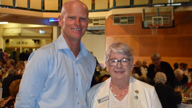 Mayor Glen Hartwig and Gympie War Widows president Maureen Rush at the War Widows luncheon on Friendship Day.