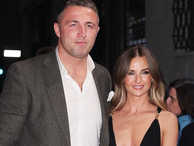 Sam Burgess with his fiance Lucy Graham. Picture: Ernesto S. Ruscio/Getty Images