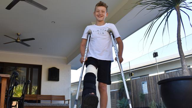 Bryson Goedhart, 8, was hit by a car when crossing the road at Casuarina. Picture: Liana Walker