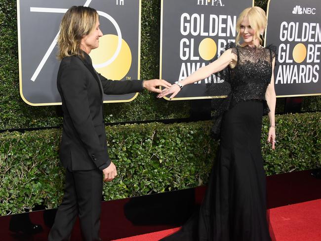Keith Urban and Nicole Kidman attend The 75th Annual Golden Globe Awards at The Beverly Hilton Hotel on January 7, 2018 in Beverly Hills, California. Picture: Getty