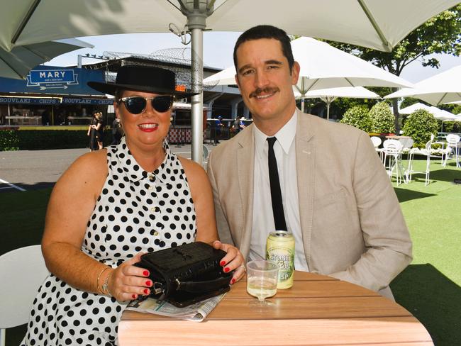 Guests in striking racewear at Penfolds Derby Day at the Flemington Racecourse on Saturday, November 02, 2024: