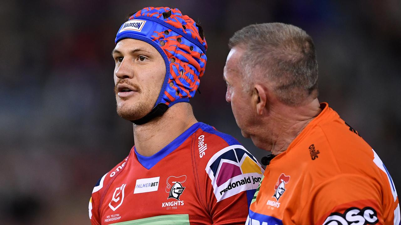 NRL 2022 RD19 Newcastle Knights v Sydney Roosters - Kalyn Ponga, HIA. Picture: NRL Photos