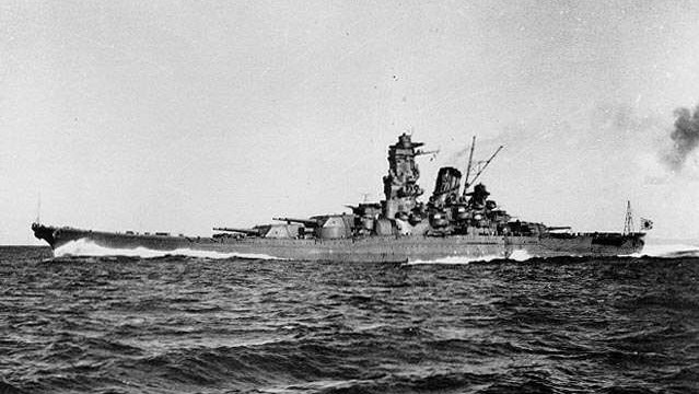 The Japanese battleship Yamato running trials during World War II. Picture: Supplied