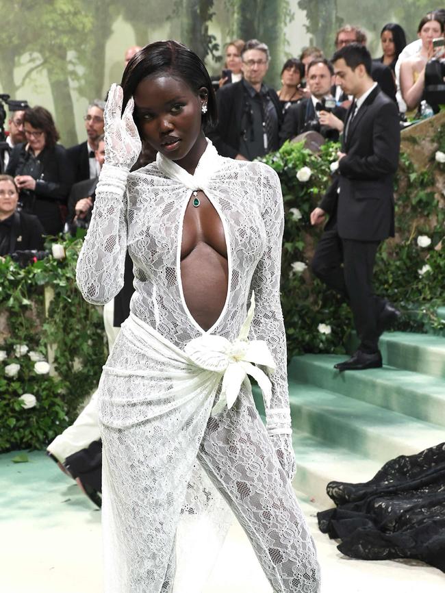 Adut Akech at the Met Gala on May 6. Picture: Jamie McCarthy/Getty Images/AFP