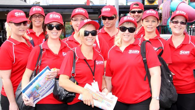 Mandy Browne with some of her advertising staff during her years with Gold Coast Publications.