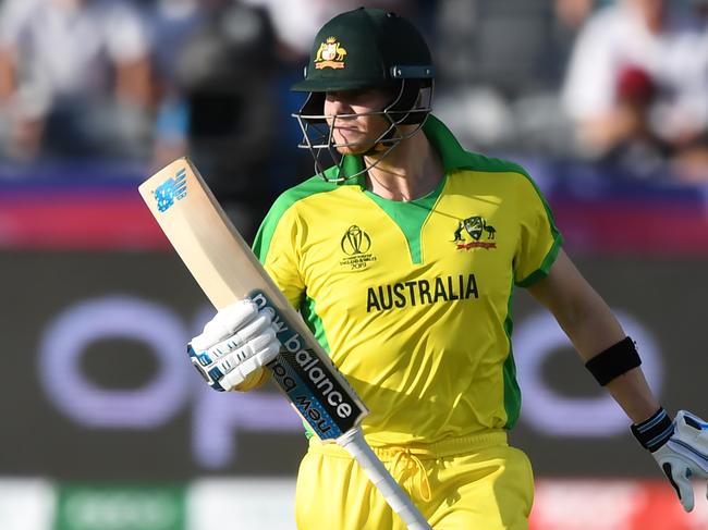 Australia's Steve Smith leaves the crease after losing his wicket for 18.