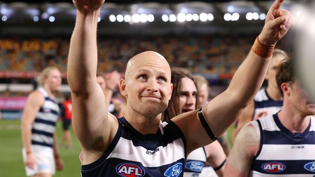 The star Cat needs to win just one more game – this weekend’s grand final – to complete a fairy tale finish to his career. Picture: Michael Klein