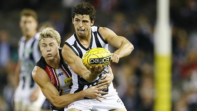 Scott Pendlebury finished with 29 disposals to help Collingwood defeat St Kilda. Picture: