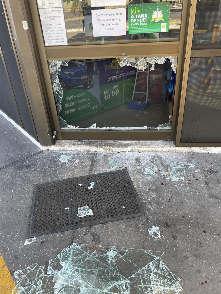 The Sadadeen BP, corner of Spearwood Rd and Grevillie Dr in Alice Springs, was broken into at roughly 2.40am on October 10, 2024. Picture: Gera Kazakov