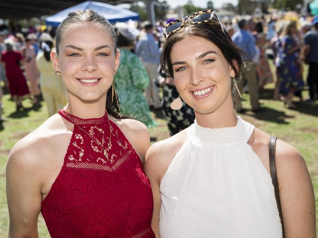 Mylissa (left) and Johanna Draper at the Clifton Races hosted by Clifton Jockey Club, Saturday, October 28, 2023. Picture: Kevin Farmer