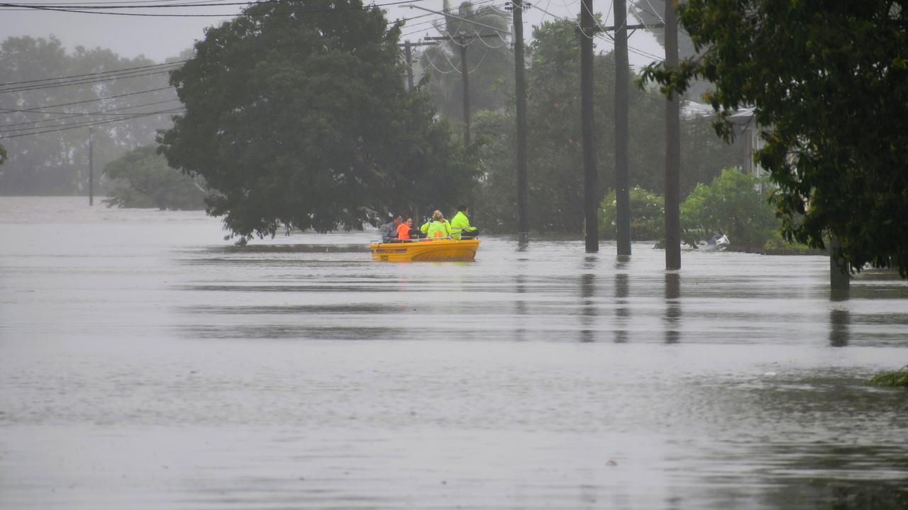 Emergency services in action in Ingham. The floods in Hinchinbrook Shire, North Queensland. Picture: Cameron Bates