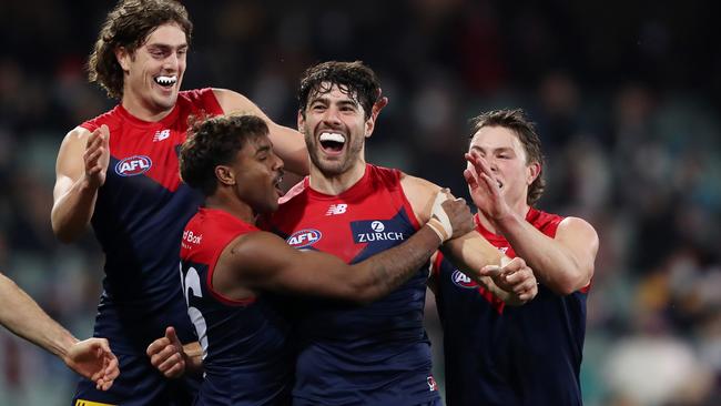 Melbourne is two wins away from premiership glory. (Photo by Sarah Reed/AFL Photos via Getty Images)