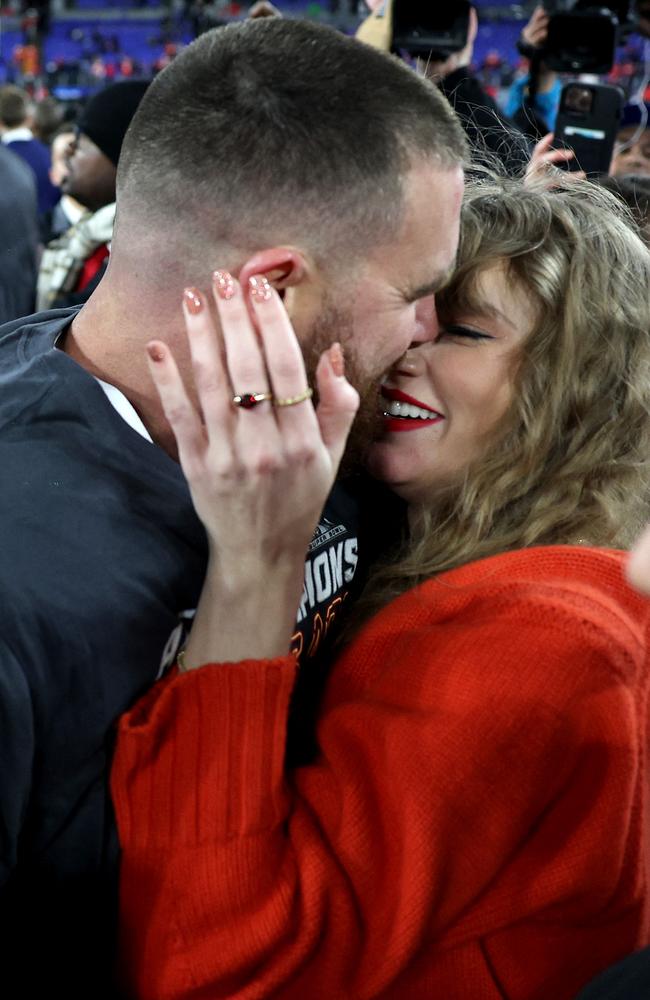 Right wing conspiracies about Taylor Swift, including that she and boyfriend Travis Kelce are part of a Pentagon plot, have been burning for months. Picture: AFP