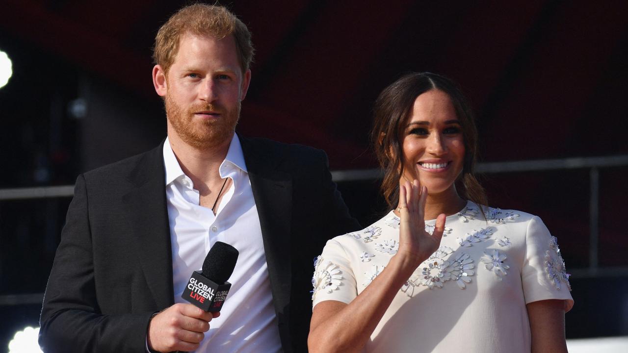 An official statement was released on Friday announcing Meghan and Harry will not appear on the balcony of Buckingham Palace for the Trooping the Colour ceremony. Picture: AFP.