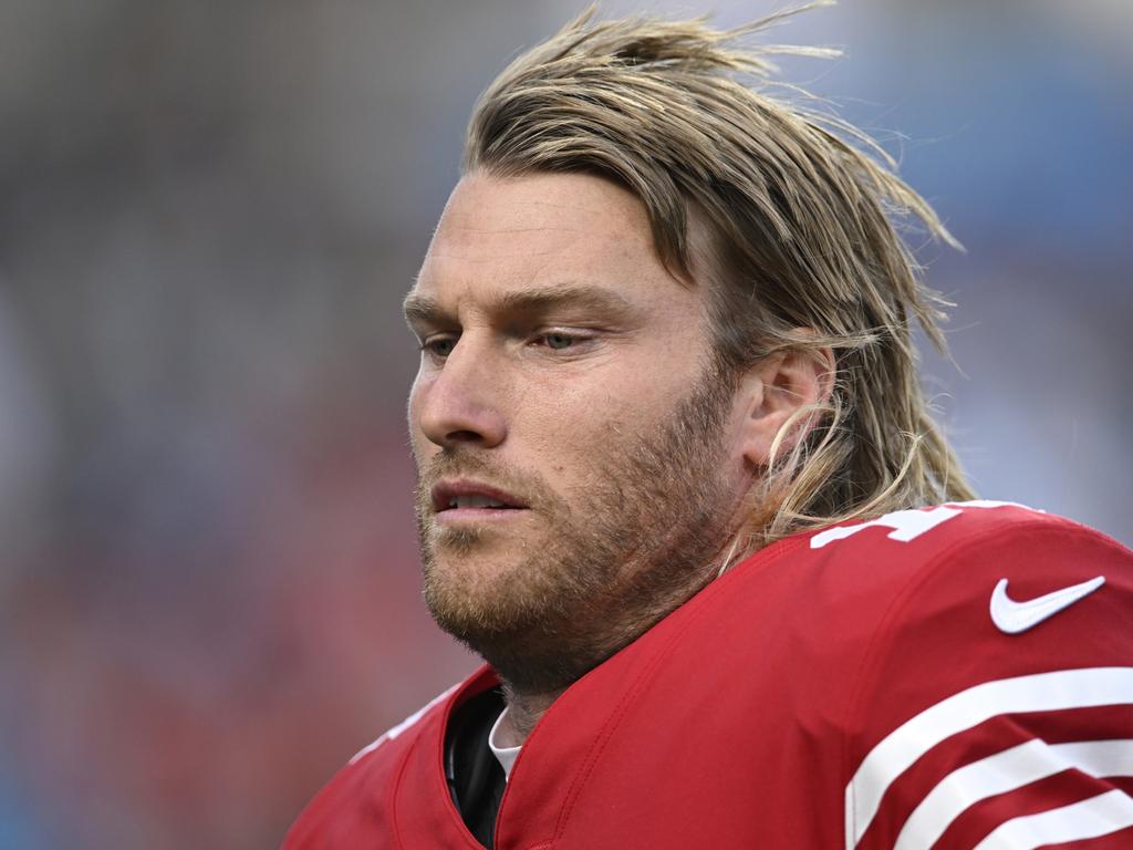 Mitch Wishnowsky created history for the Niners - becoming the first Australian to kick an NFL field goal. Picture: Getty