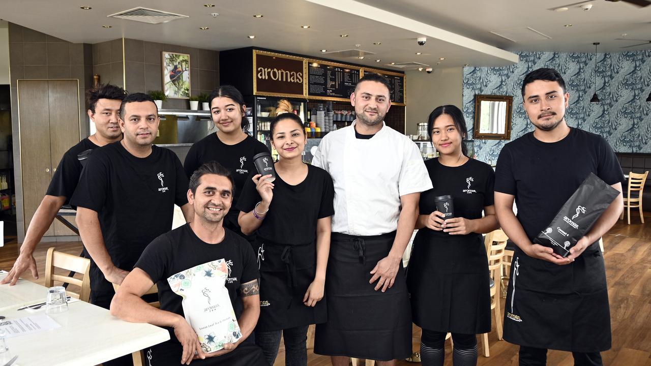 The new owners and staff at Aromas at High Street Plaza. The three brothers, Pradip Bista, Suman Khatri and Yubee Khatri.