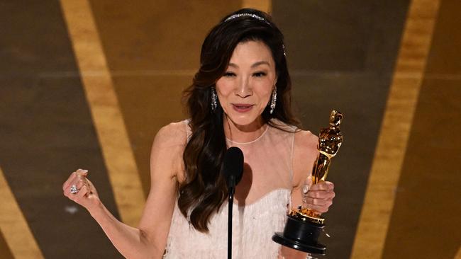 Michelle Yeoh accepts the Oscar for Best Actress in a Leading Role for "Everything Everywhere All at Once" at the 95th Annual Academy Awards in Hollywood, California on March 12, 2023. Picture: AFP.